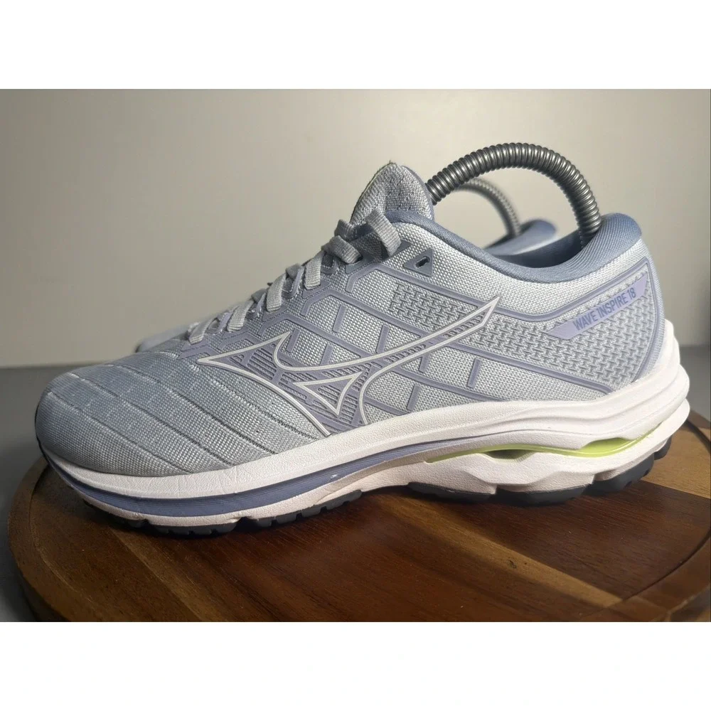 Mizuno Wave Inspire 18 Womens Blue Running Shoes Sneakers J1GD224401 Size 8.5